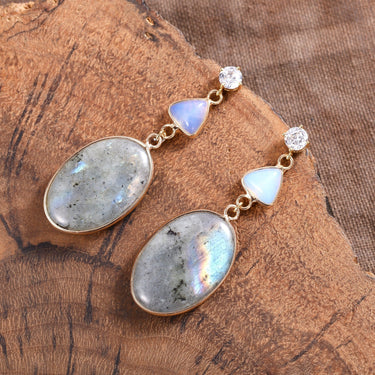 Midsummer Night Labradorite Drop Earrings-Your Soul Place